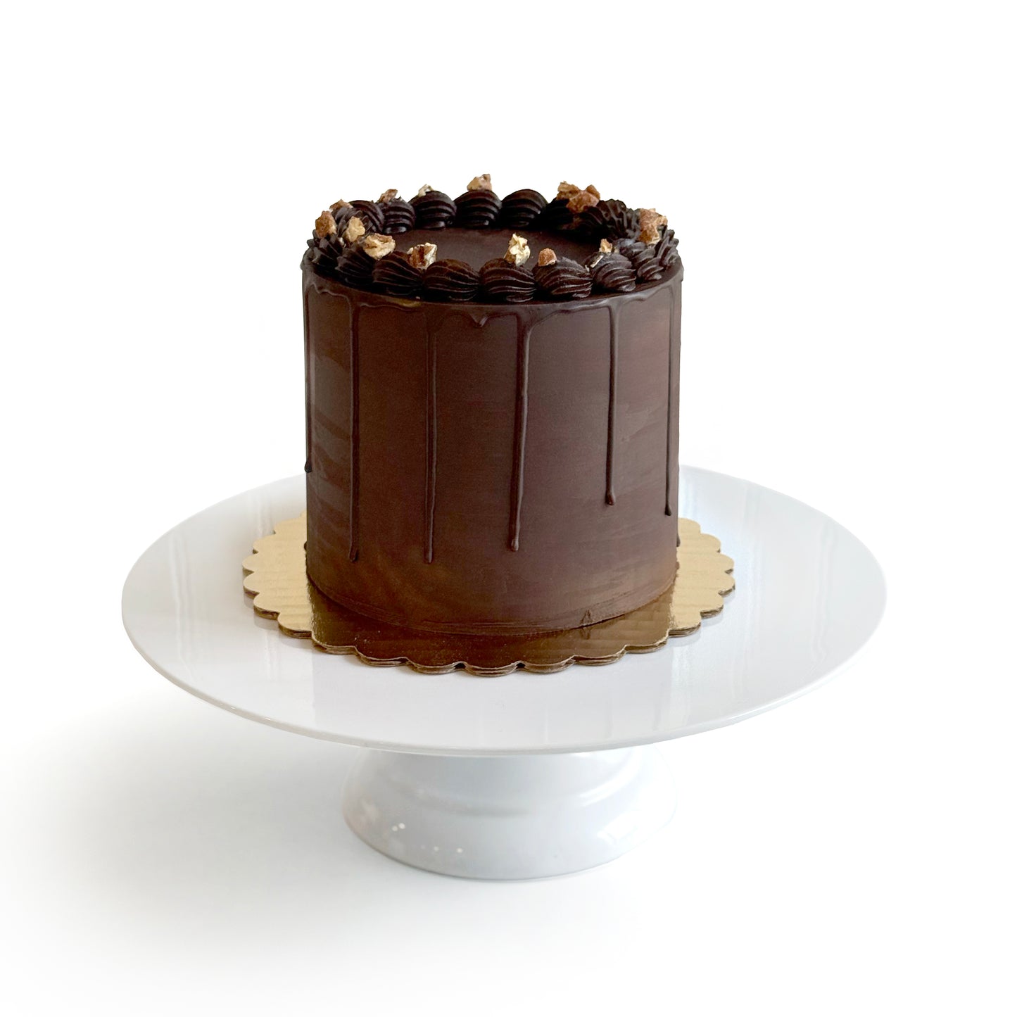 Chocolate filled w/ Pecan Praline Covered w/ Dark Chocolate Ganache