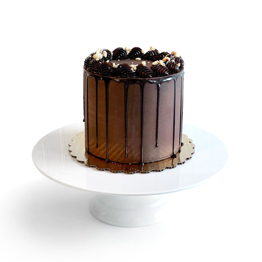 Chocolate Cake filled w/ Nutella covered w/ Dark Chocolate Ganache